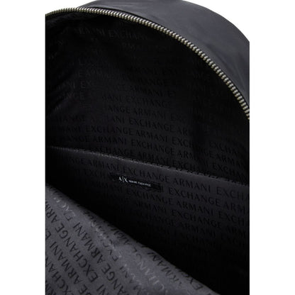 Backpack by Armani Exchange for men in polyamide black showcases an architectural Polyamide Backpack design, featuring a secure zipper, ample , and architectural backpack-strap & adjustable-strap for a sophisticated look.