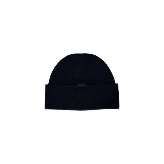 Hat by Armani Exchange for men in cotton & marabou wool blue presents a refined silhouette from the Cotton & Marabou Wool Hat collection, showcasing a refined design that defines modern luxury.