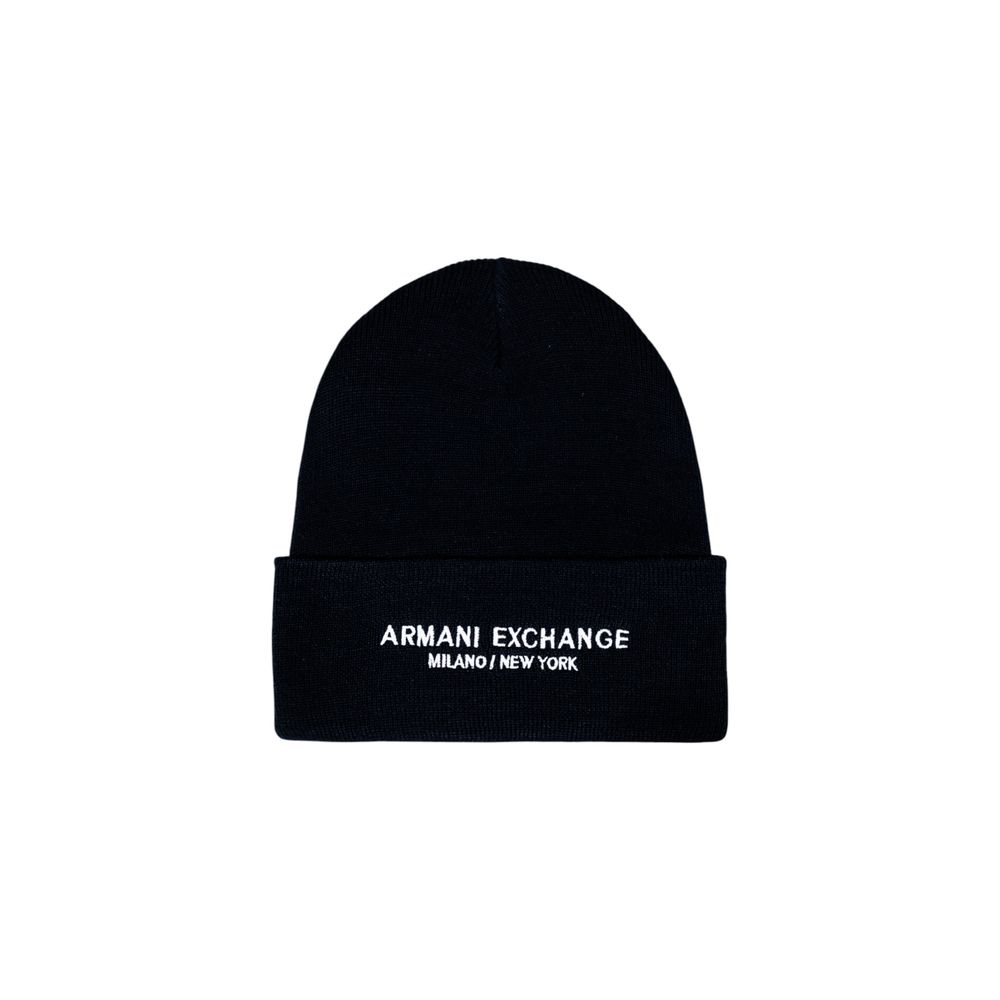 Hat by Armani Exchange for men in polyester blue features a ethereal silhouette, showcasing the ethereal design of this Lightweight Polyester Hat for a sophisticated, premium look.