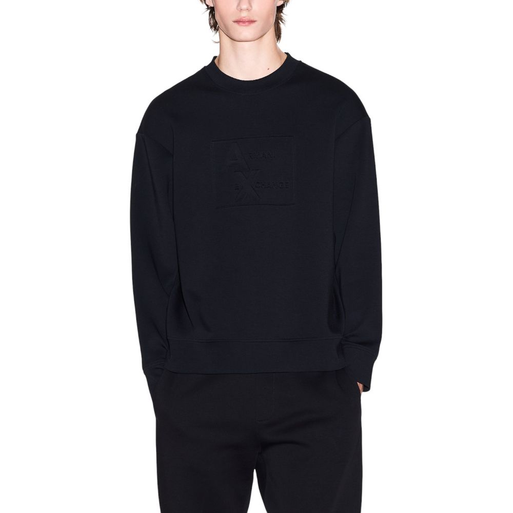 Activewear Sweatshirt by Armani Exchange for men in stretch polyester cotton black features an contemporary silhouette with , refined detailing, and an contemporary crew neckline for a sophisticated performance look.