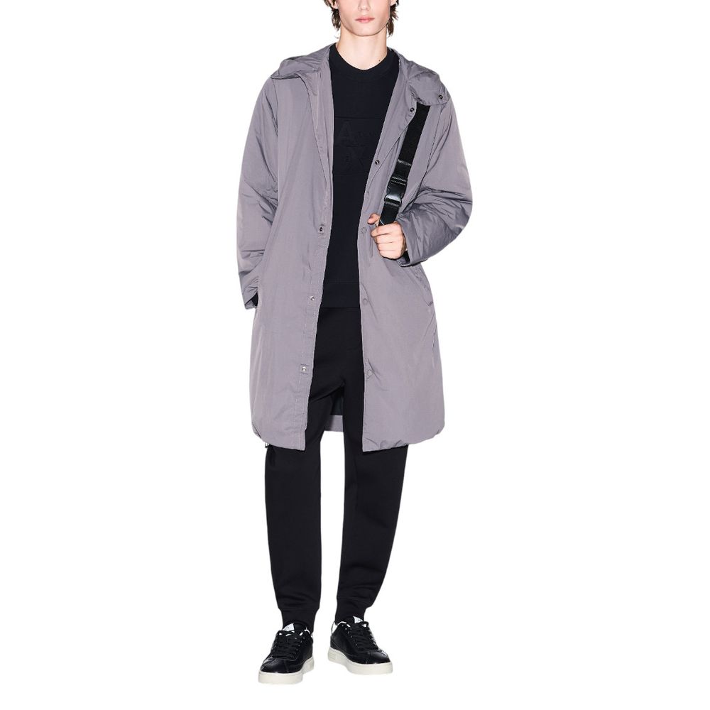 Activewear Sweatshirt by Armani Exchange for men in stretch polyester cotton black showcases a athletic silhouette with sleeves, a athletic crew neckline, and high-performance for a athletic aesthetic.