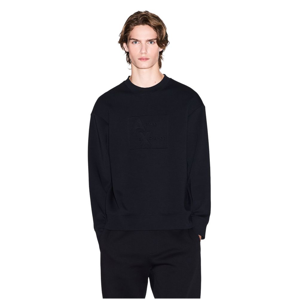Activewear Sweatshirt by Armani Exchange for men in stretch polyester cotton black showcases a versatile silhouette, artfully detailed with a versatile and for a versatile finish with .