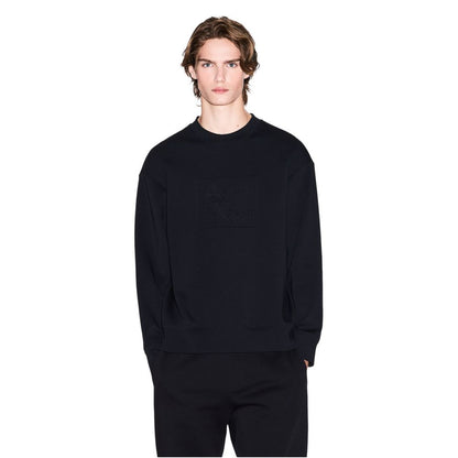 Activewear Sweatshirt by Armani Exchange for men in stretch polyester cotton black showcases a versatile silhouette, artfully detailed with a versatile and for a versatile finish with .