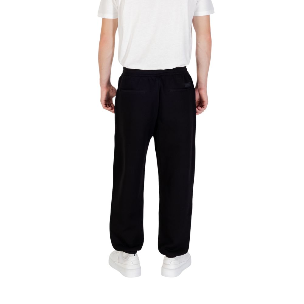 Activewear Jogger Pants by Armani Exchange for men in stretch polyester cotton black features an kinetic straight-leg and long with a , showcasing high-performance for an kinetic look.