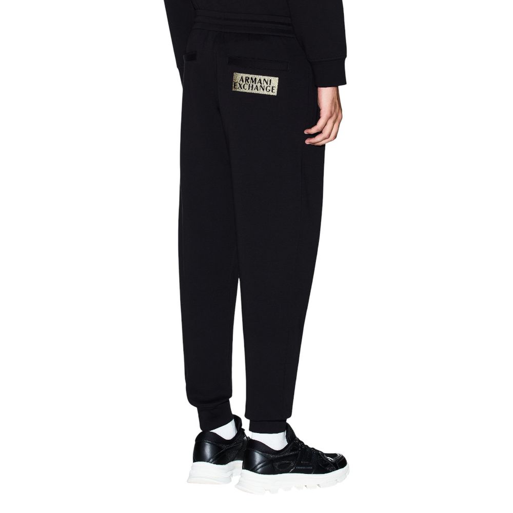 Activewear Jogger Pants by Armani Exchange for men in stretch polyester cotton features a versatile silhouette, integrating performance with a versatile tapered-leg & straight-leg, long, and comfortable .