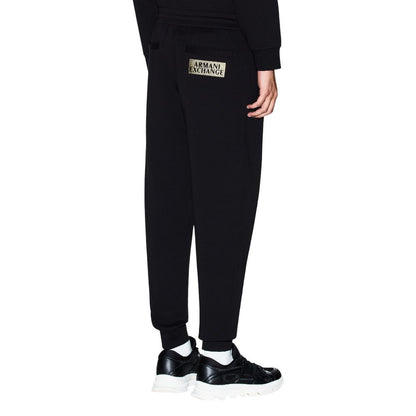 Activewear Jogger Pants by Armani Exchange for men in stretch polyester cotton features a versatile silhouette, integrating performance with a versatile tapered-leg & straight-leg, long, and comfortable .