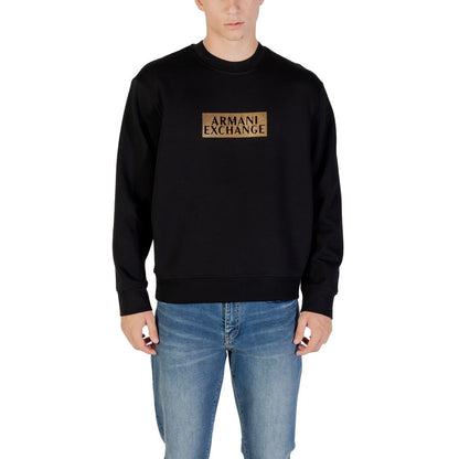Activewear Sweatshirt by Armani Exchange for men in stretch polyester cotton features an streamlined silhouette, showcasing the streamlined crew neckline and with functional for a premium, athletic look.