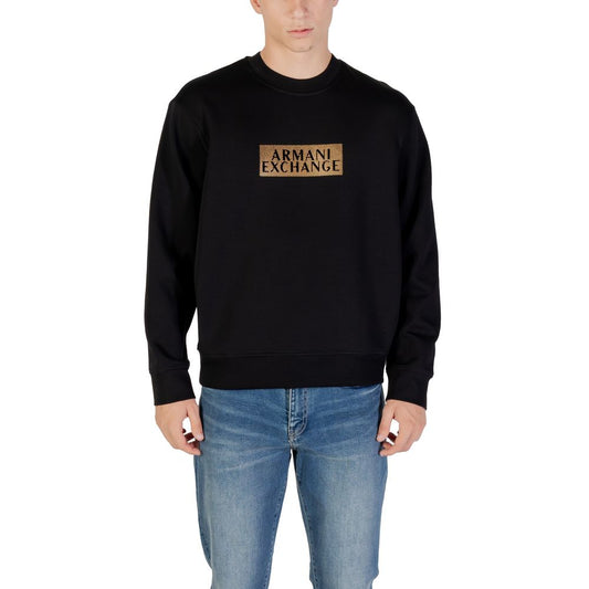 Activewear Sweatshirt by Armani Exchange for men in stretch polyester cotton features an streamlined silhouette, showcasing the streamlined crew neckline and with functional for a premium, athletic look.