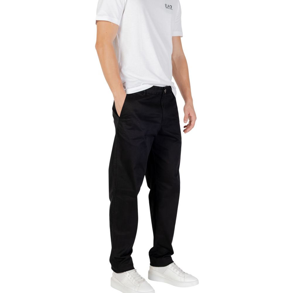 Trousers by Armani Exchange for men in stretch cotton black features an on trend silhouette, showcasing a sophisticated skinny & slim with a long and for an on trend finish.