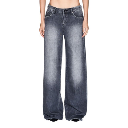 Armani Exchange Women's Relaxed-Fit Wide Denim Cotton Jeans - Gray