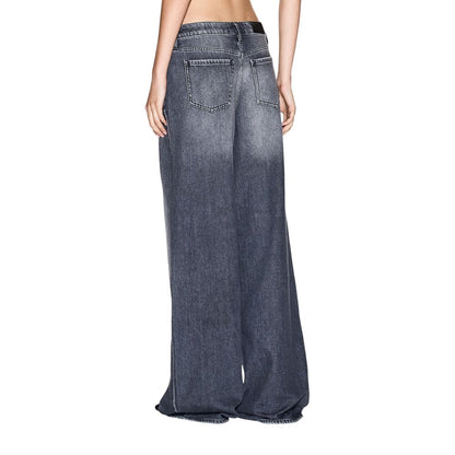 Armani Exchange Women's Relaxed-Fit Wide Denim Cotton Jeans - Gray