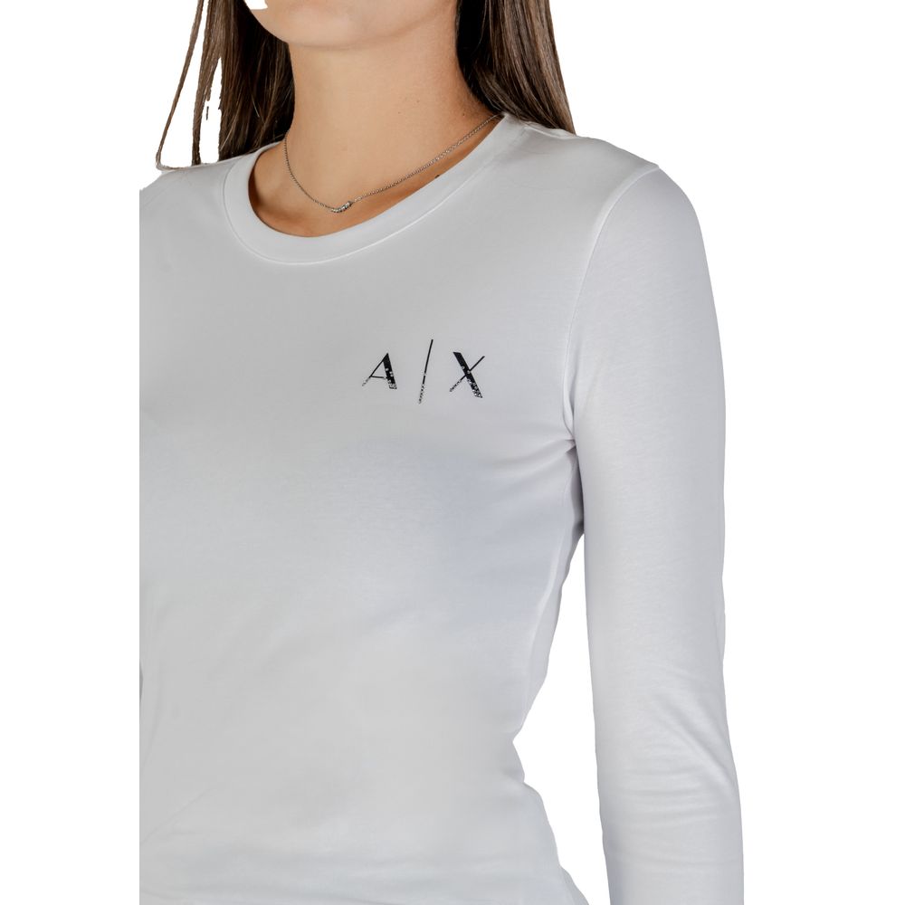 T-Shirt by Armani Exchange for women in stretch cotton white features an on trend silhouette, perfectly showcasing a on trend and for an elevated aesthetic.