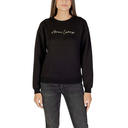 Activewear Sweatshirt by Armani Exchange for women in stretch viscose polyester showcases a versatile silhouette, artfully detailed with a versatile hooded crew neckline and for a versatile finish with .