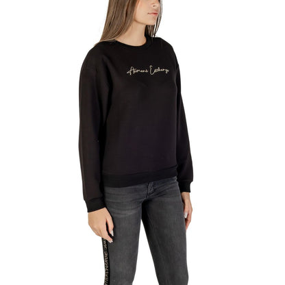 Activewear Sweatshirt by Armani Exchange for women in stretch viscose polyester showcases a athletic silhouette with sleeves, a athletic hooded crew neckline, and high-performance for a athletic aesthetic.