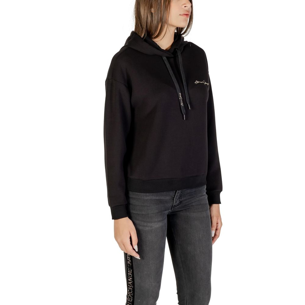 Hooded Hoodie by Armani Exchange for women in stretch polyester & viscose features a edgy silhouette, detailed with a edgy hooded neckline and for a refined finish.