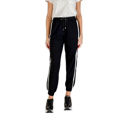 Activewear Jogger Pants by Liu Jo for women in stretch cotton black & white features an sporty with a and long, showcasing sporty .