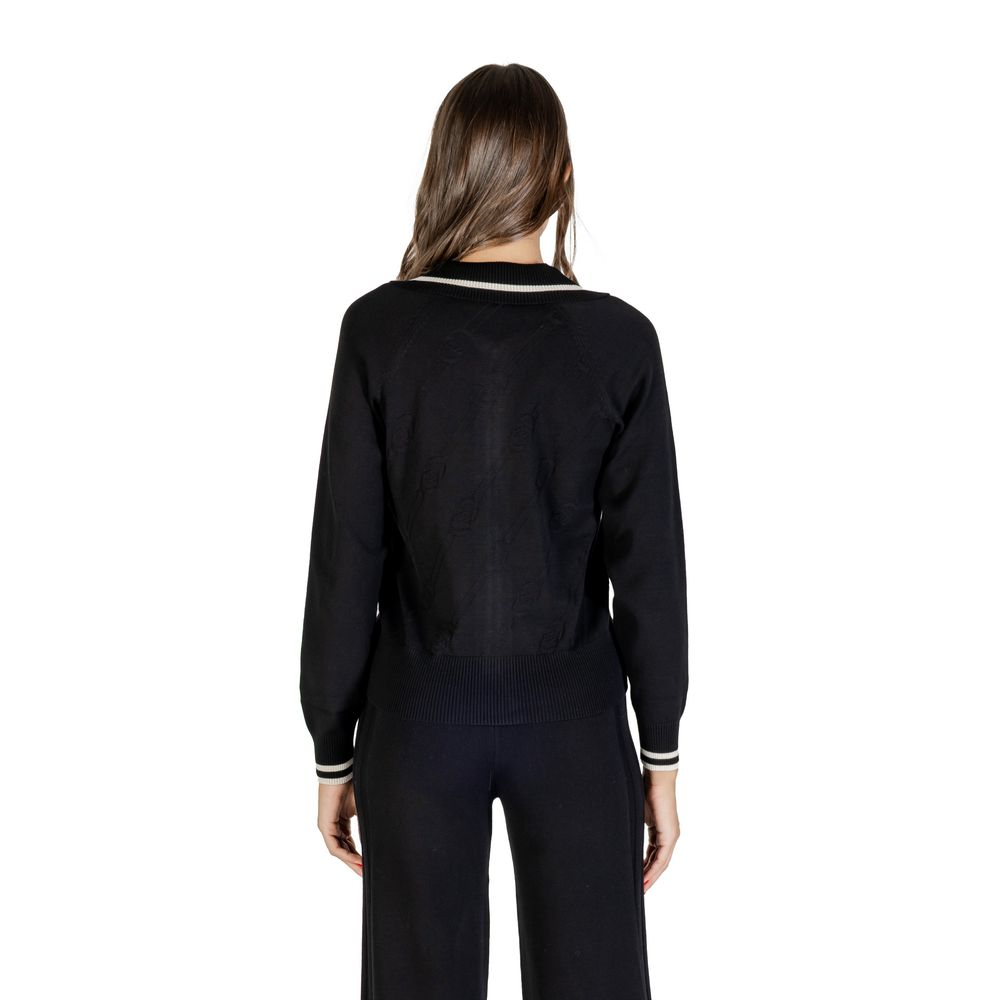 Cardigan by Liu Jo for women in polyester & viscose black & white showcases a captivating silhouette, artfully detailed with a captivating and for a truly sophisticated captivating look.