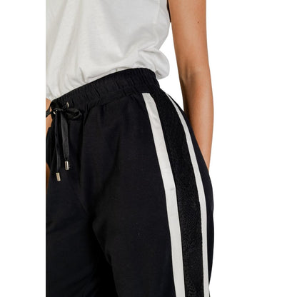 Activewear Jogger Pants by Liu Jo for women in stretch cotton black & white features an sporty with a and long, showcasing sporty .