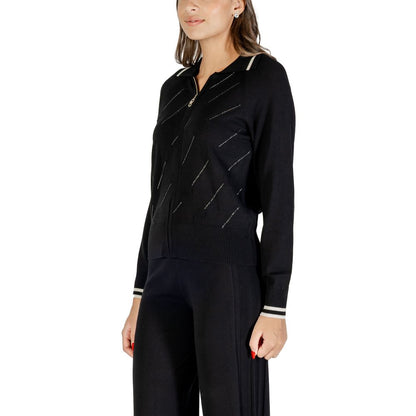 Cardigan by Liu Jo for women in polyester & viscose black & white features a nuanced silhouette with a refined and nuanced detailing for a sophisticated look.