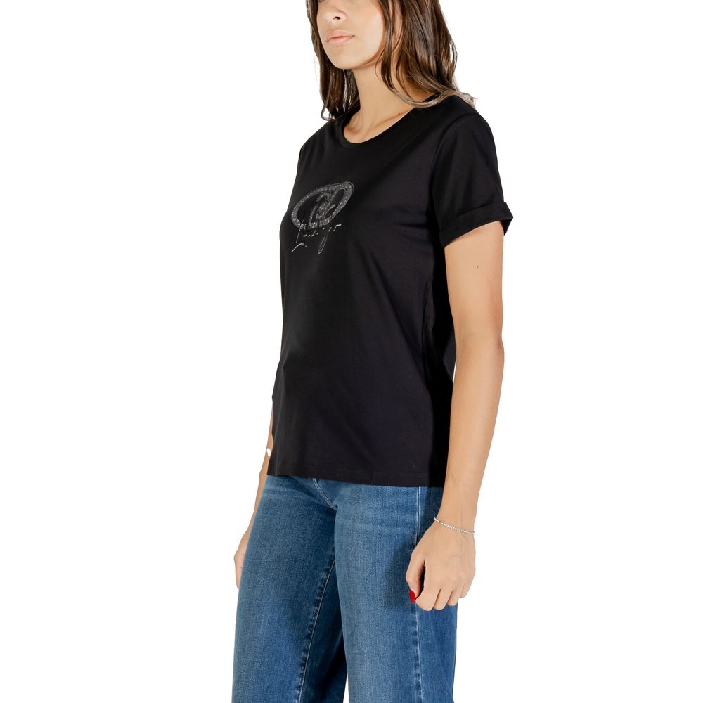 T-Shirt by Liu Jo for women in cotton black features an on trend silhouette, perfectly showcasing a on trend and for an elevated aesthetic.