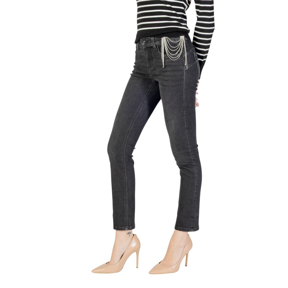 Jeans by Liu Jo for women in stretch polyester denim cotton black features an refined tailoring silhouette, showcasing a premium skinny, regular-fit & slim with a and long cut for a refined tailoring look.