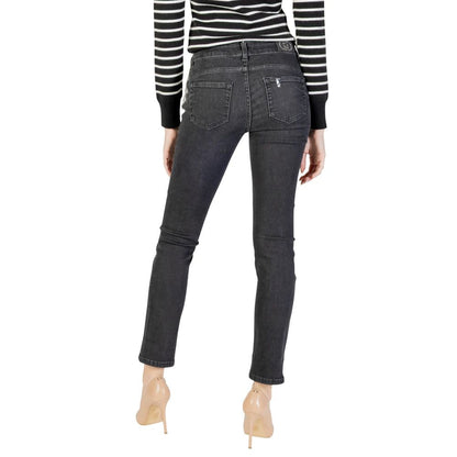 Jeans by Liu Jo for women in stretch polyester denim cotton black features an sartorial skinny, regular-fit & slim and long with a cut for a sartorial finish.