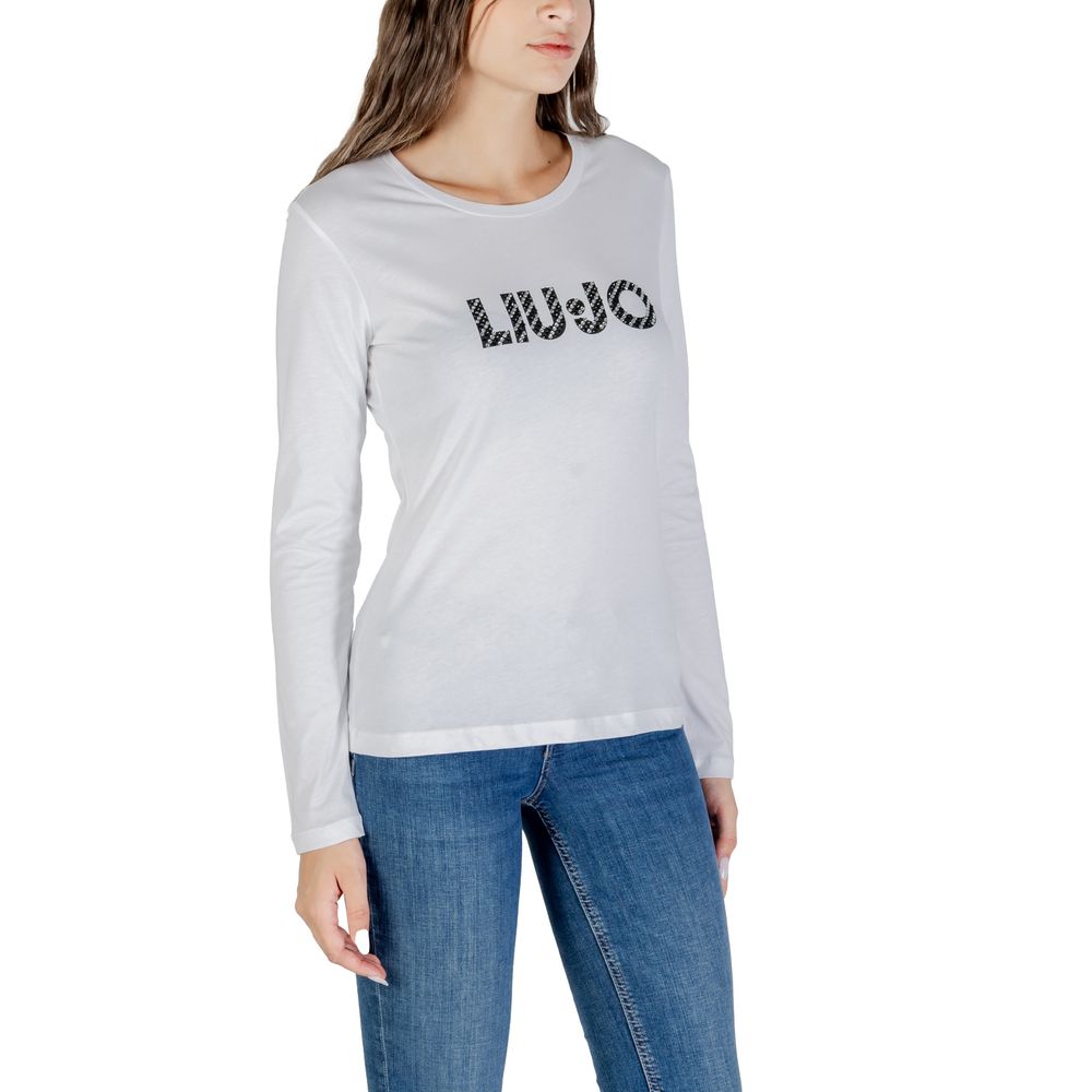T-Shirt by Liu Jo for women in cotton white showcases a chic silhouette, artfully detailed with a chic crew neckline and for a chic finish.