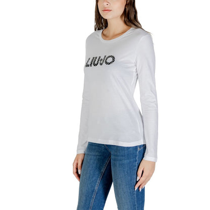 T-Shirt by Liu Jo for women in cotton white features an edgy silhouette, meticulously detailed with a sophisticated and crew neckline for a truly edgy finish.