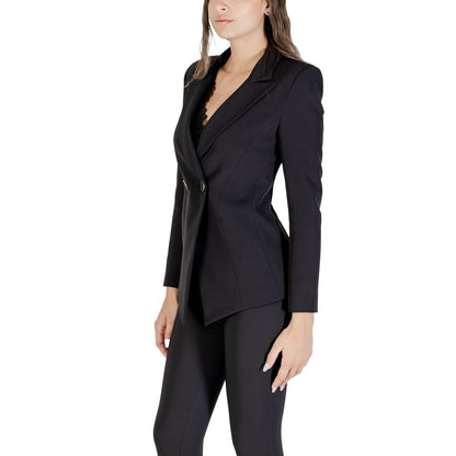 Blazer by Rinascimento for women in stretch polyester black features an stylish silhouette, showcasing a sophisticated and stylish for a truly stylish finish.