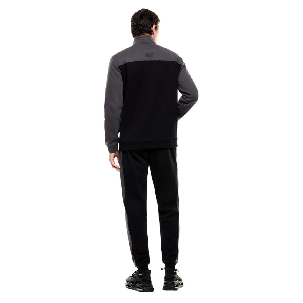 Activewear by EA7 Emporio Armani for men in cotton polyester black presents a sporty silhouette, perfectly capturing the essence of Men's Cotton Polyester Activewear with its innovative .
