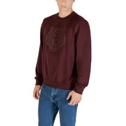 Activewear Sweatshirt by Antony Morato for men in stretch polyester cotton bordeaux presents a sporty silhouette, showcasing a sophisticated crew neckline and detailed with premium for a sporty finish.