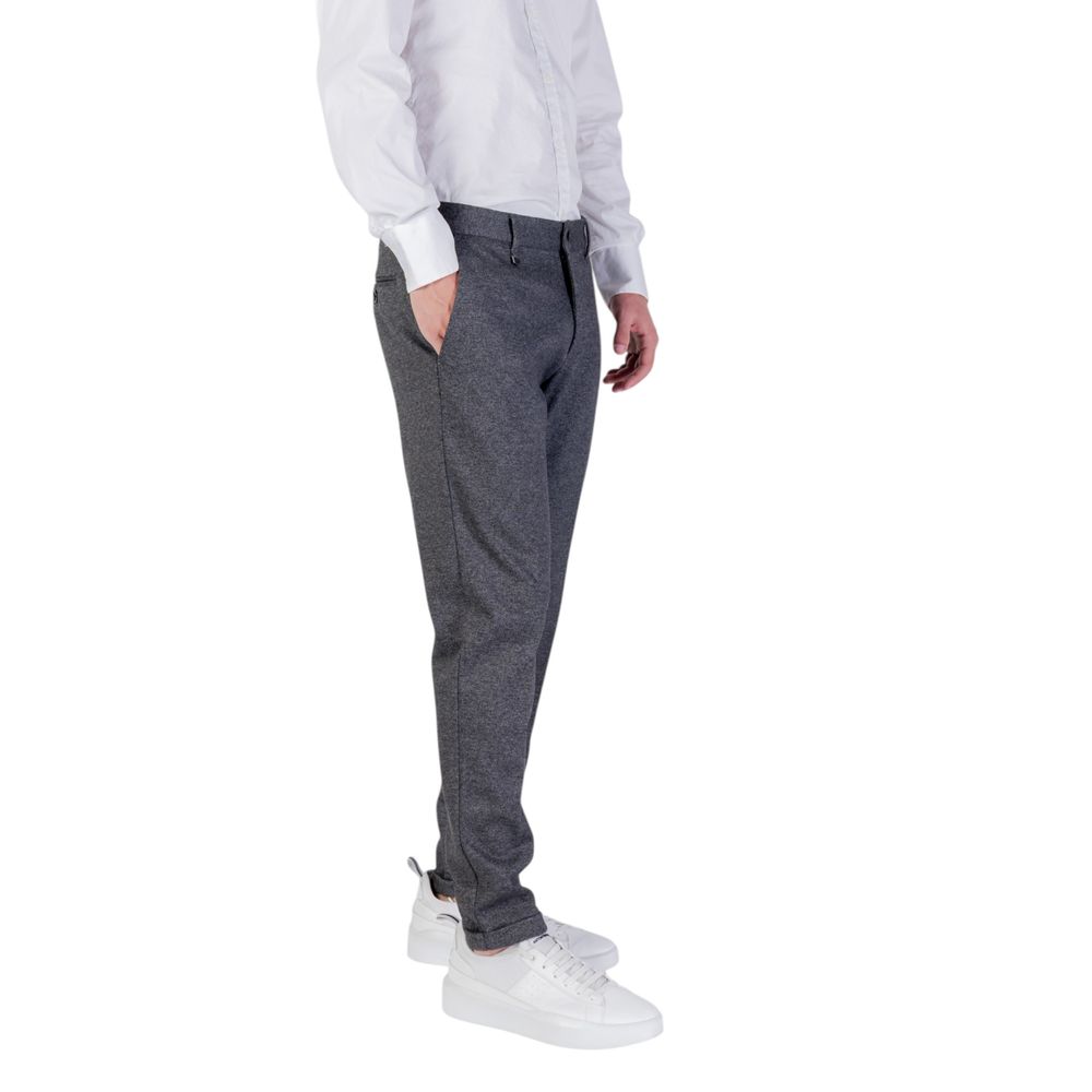 Trousers by Antony Morato for men in stretch poly & wool gray features a sculptural silhouette, showcasing a sculptural skinny and long with a sophisticated for a sculptural finish.