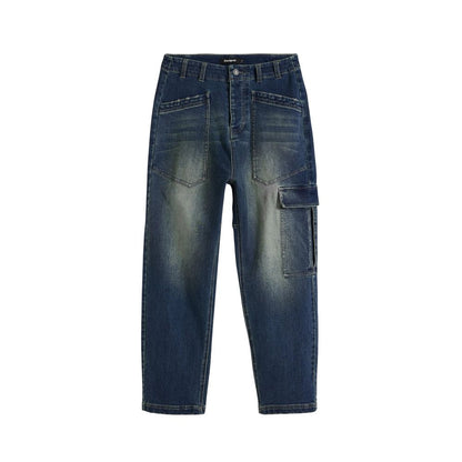 Jeans by Desigual for women in stretch denim cotton blue features an refined tailoring silhouette, showcasing a premium relaxed-fit, wide & boyfriend with a and long cut for a refined tailoring look.