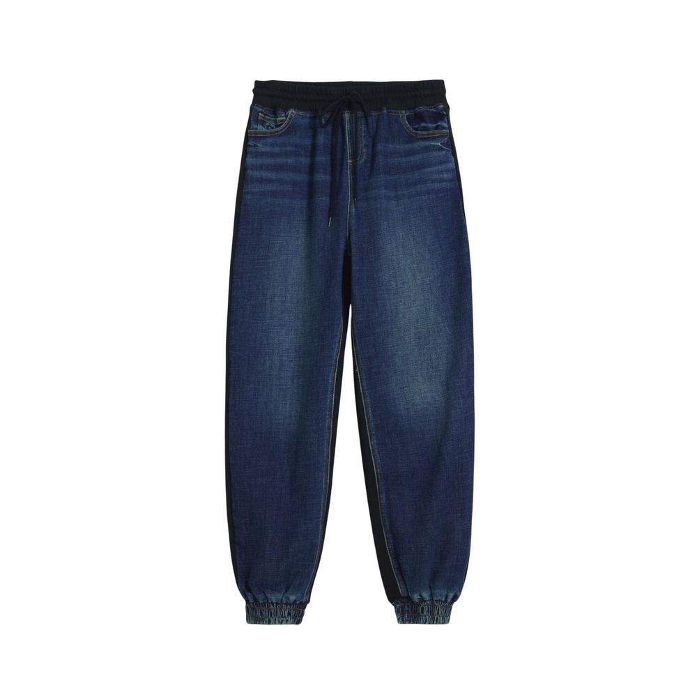 Activewear Jogger Pants by Desigual for women in stretch cotton blue features a contemporary silhouette with , a contemporary relaxed-fit, long hem, and for a premium, high-performance aesthetic.