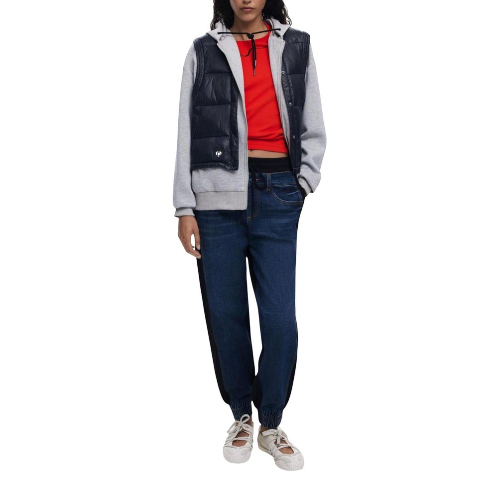 Activewear Jogger Pants by Desigual for women in stretch cotton blue features an sporty relaxed-fit with a and long, showcasing sporty .