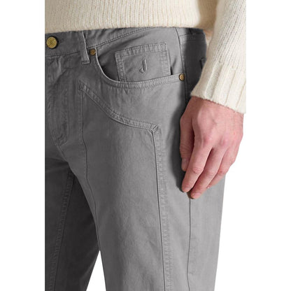 Trousers by Jeckerson for men in stretch cotton gray features a tailored silhouette with a tailored skinny & slim, defined by its long and a sophisticated .