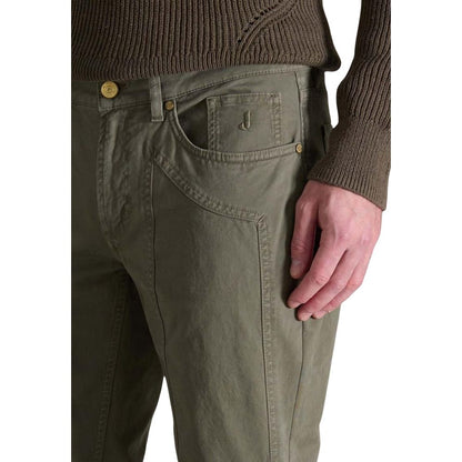Trousers by Jeckerson for men in stretch cotton green features an on trend silhouette, showcasing a sophisticated skinny & slim with a long and for an on trend finish.