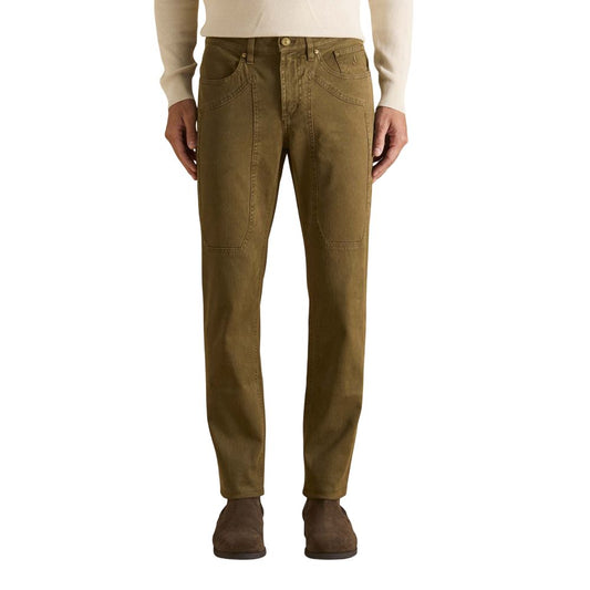 Jeans by Jeckerson for men in denim cotton brown features an refined tailoring silhouette, showcasing a premium skinny & slim with a and long cut for a refined tailoring look.
