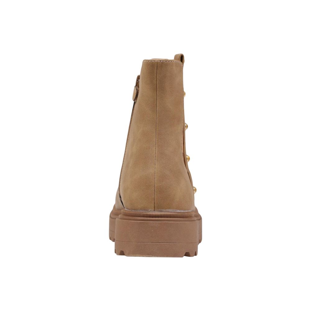 Ankle Chelsea Winter Boots by Alviero Martini Prima Classe for women in polyester polyurethan & polyethylene beige & gold features an performance-driven Women's Polyester Polyurethan & Polyethylene Ankle Chelsea Winter Boots silhouette, defined by a sophisticated and a performance-driven .