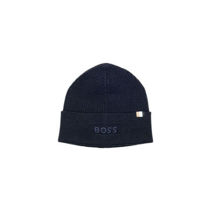 Hat by Hugo Boss for men in wool cotton blue features an exquisite silhouette, showcasing the exquisite craftsmanship of this Wool Cotton Hat.