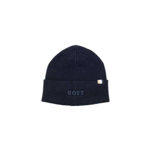 Hat by Hugo Boss for men in wool cotton blue features an exquisite silhouette, showcasing the exquisite craftsmanship of this Wool Cotton Hat.
