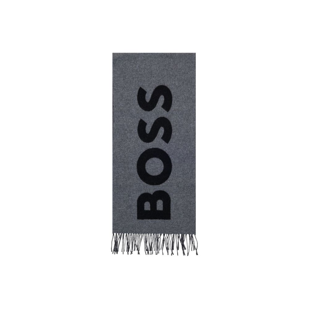 Hugo Boss Polyamide Wool Scarf - Gray
