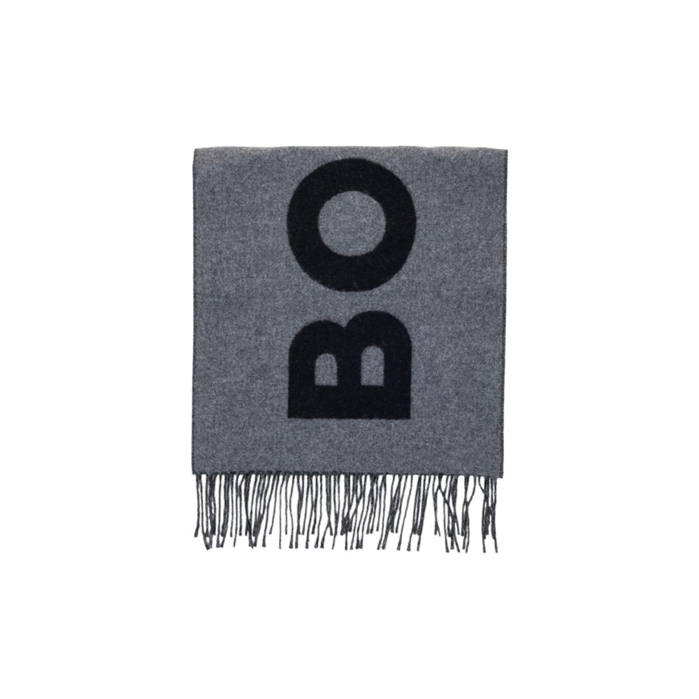 Hugo Boss Polyamide Wool Scarf - Gray