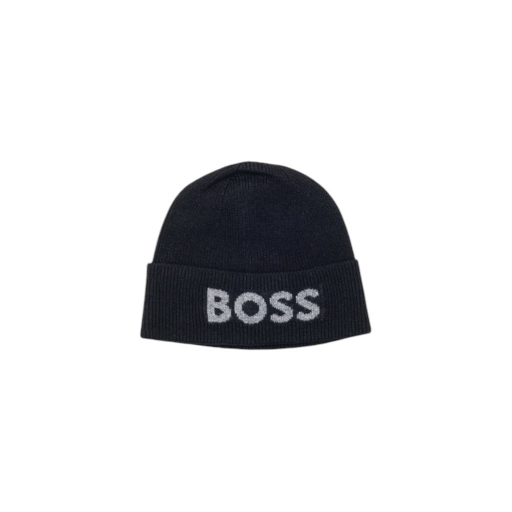 Hat by Hugo Boss for men in viscose & virgin wool black presents a refined silhouette from the Viscose & Virgin Wool Hat collection, showcasing a refined design that defines modern luxury.