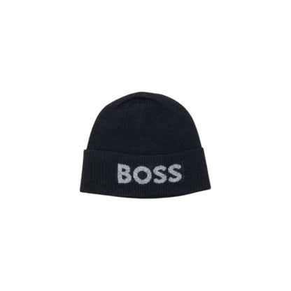 Hat by Hugo Boss for men in viscose & virgin wool black presents a refined silhouette from the Viscose & Virgin Wool Hat collection, showcasing a refined design that defines modern luxury.