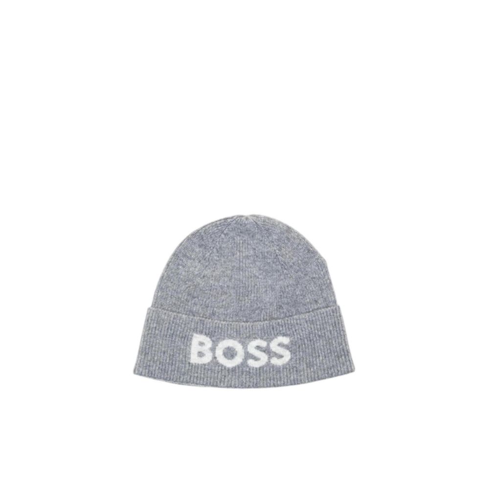 Hat by Hugo Boss for men in viscose & virgin wool gray features an exquisite silhouette, showcasing the exquisite craftsmanship of this Viscose & Virgin Wool Hat.