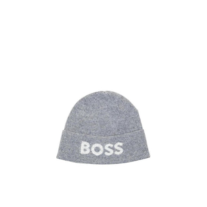 Hat by Hugo Boss for men in viscose & virgin wool gray features an exquisite silhouette, showcasing the exquisite craftsmanship of this Viscose & Virgin Wool Hat.
