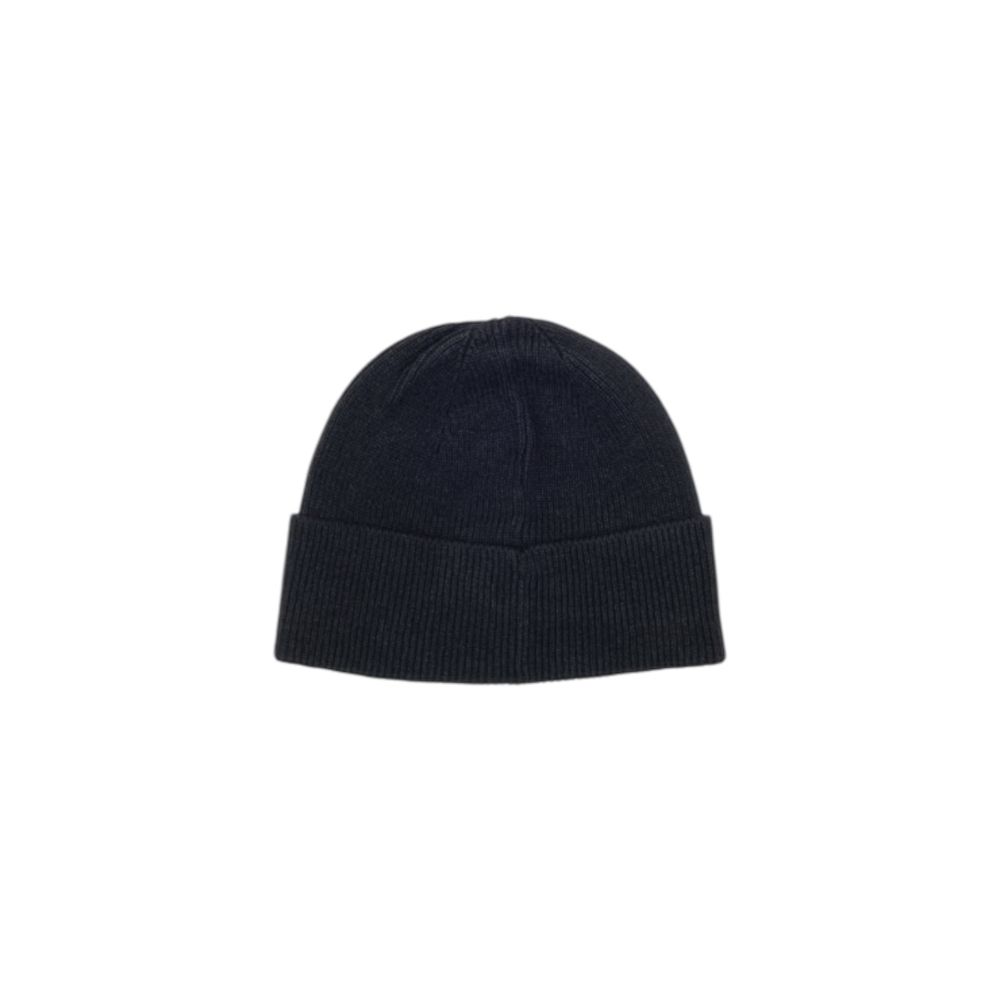 Hat by Hugo Boss for men in viscose & virgin wool black showcases a refined silhouette, artfully capturing the essence of the refined Viscose & Virgin Wool Hat design for a sophisticated look.