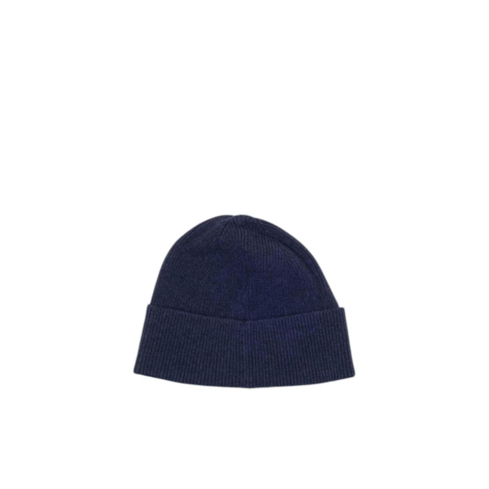 Hat by Hugo Boss for men in viscose & virgin wool blue features a dapper refinement silhouette, showcasing the dapper refinement design of the Viscose & Virgin Wool Hat for a sophisticated, premium look.