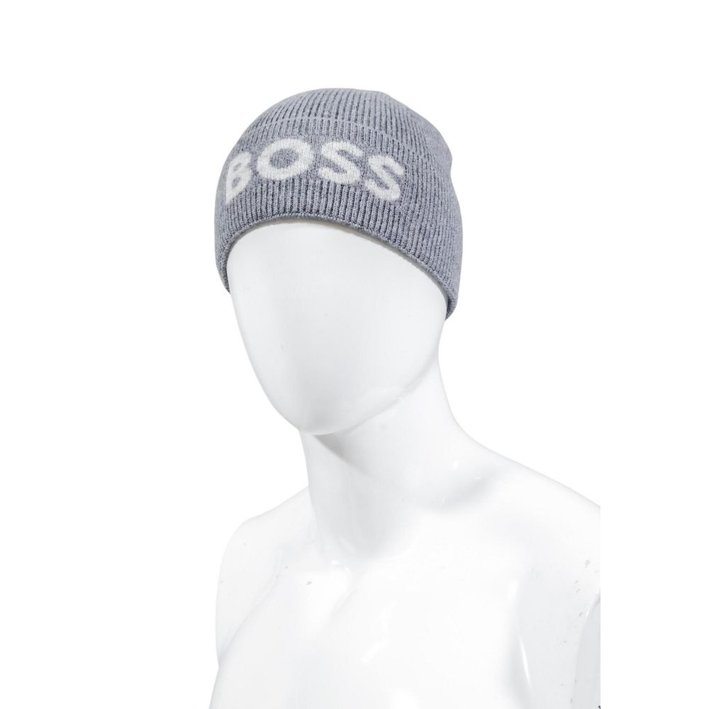 This Hat by Hugo Boss for men in viscose & virgin wool gray features a exquisite silhouette, artfully capturing the sophisticated design and premium aesthetic of the Viscose & Virgin Wool Hat.